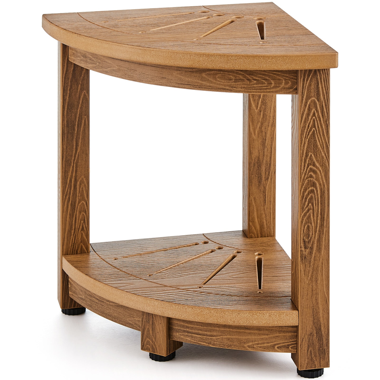 Corner Shower Bench For Bathroom And Living Room With Storage Shelf_voghion.com